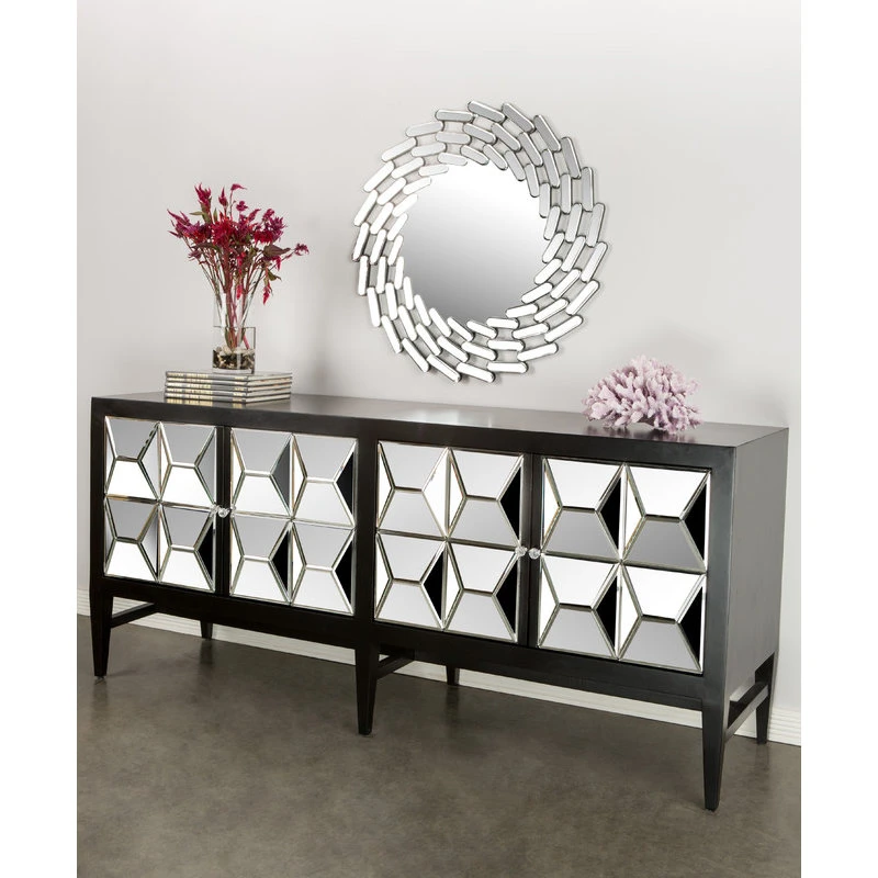Statements By J Spike Mirrored Sideboard, Black - Image 2