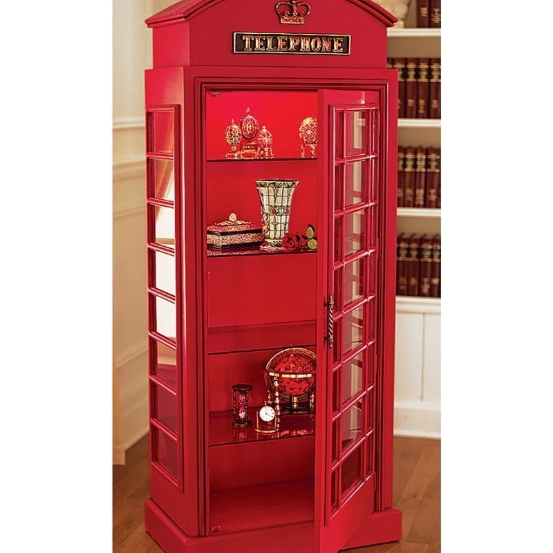 Design Toscano British Telephone Booth Display Cabinet Frt-Nr 2 Design Toscano British Telephone Booth Display Cabinet Frt-Nr - Image 2