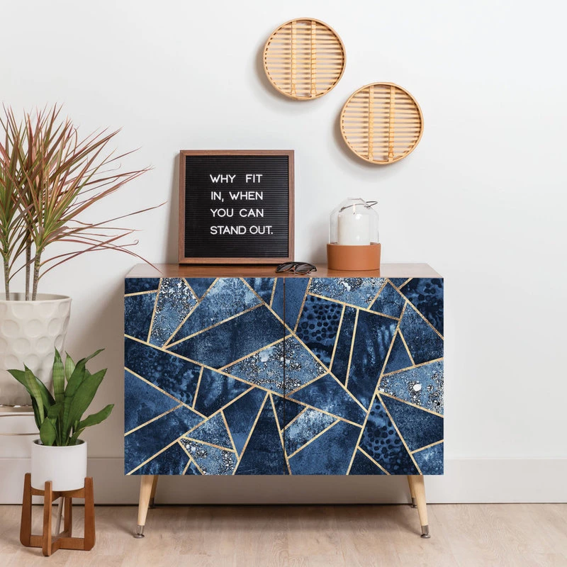 Deny Designs Elisabeth Fredriksson Blue Stone Credenza, 38"x20" 3 Deny Designs Elisabeth Fredriksson Blue Stone Credenza, 38"x20" - Image 3