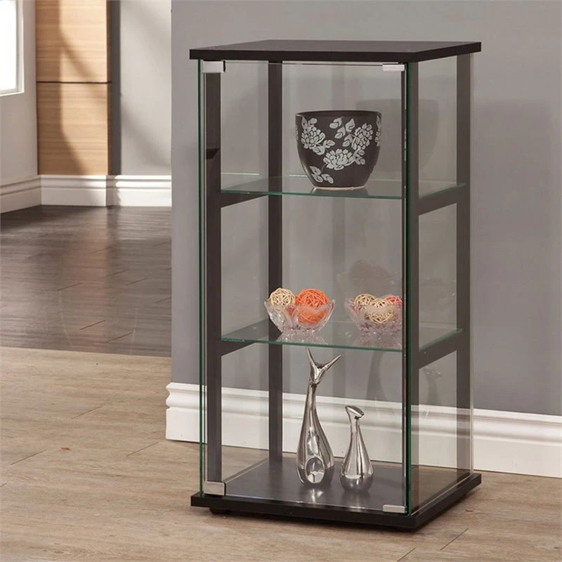 Coaster Home Furnishings Coaster 3 Shelf Glass Curio Cabinet In Black - Image 2