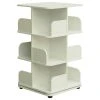 Pilaster Designs Oneonta Revolving Bookcase Tower Display Unit, Wood, White, 3 Tier