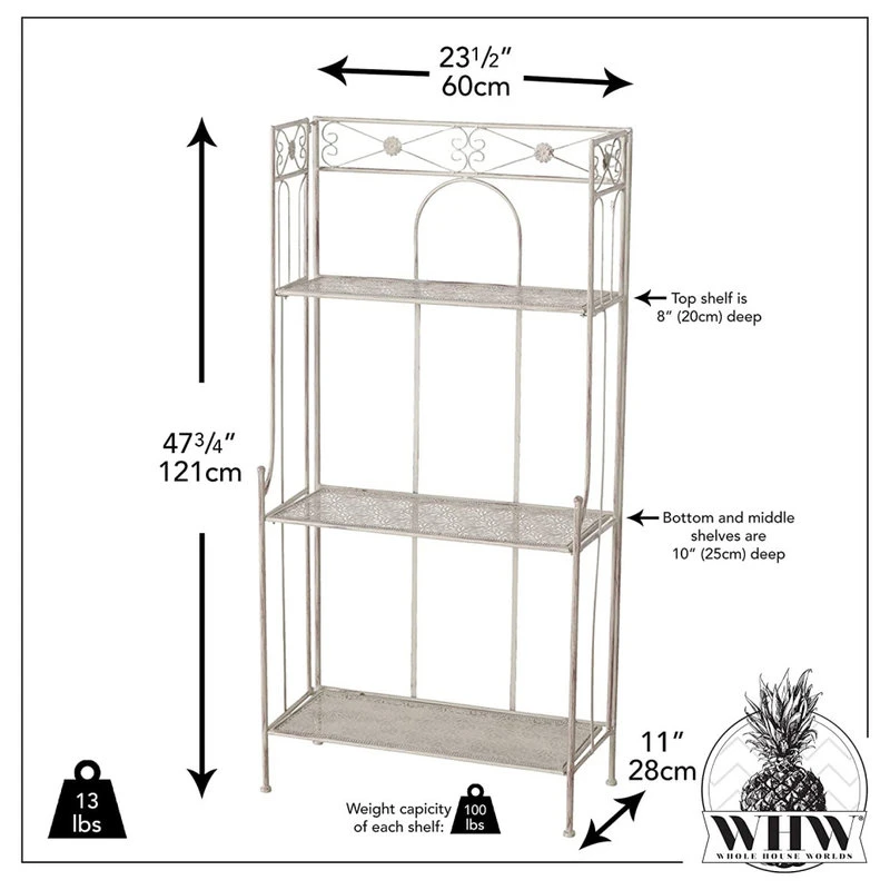 Whole House Worlds 3 Tier Baker's Rack, 23.6" - Image 5