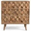 GDFStudio Poppy Mid-Century Modern Handcrafted Mango Wood 3 Drawer Chest