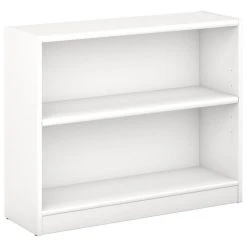 Bush Business Furniture Universal 2 Shelf Bookcase In Pure White - Engineered Wood