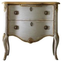Beaumont Lane French Two Drawer Accent Chest Console In Gray