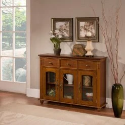 Pilaster Designs Shona Wood Buffet Table With Glass Doors, Walnut 7 Pilaster Designs Shona Wood Buffet Table With Glass Doors, Walnut -NovaSolo Shop 9a914c880a34116c 6660 w800 h800 b0 p0