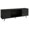 Walker Edison 70" Mid Century Modern Glass Shelf 2 Door TV Stand, Graphite