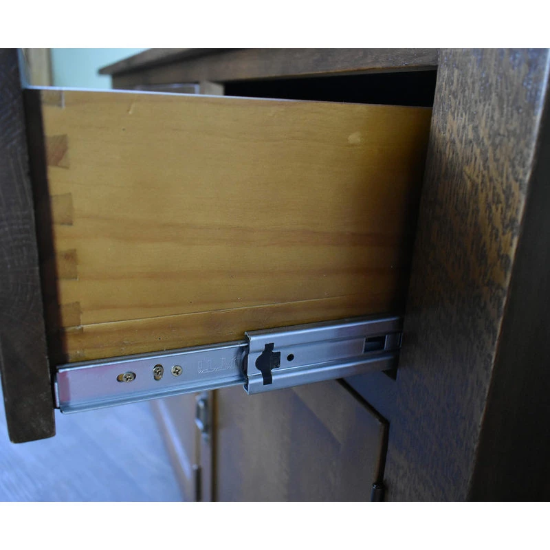 Crafters And Weavers Mission Solid Oak 3 Drawer 3 Door Sideboard - Walnut (AW) - Image 6