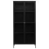 Unique Furniture 75" Contemporary Glass & Metal Display Cabinet In Black