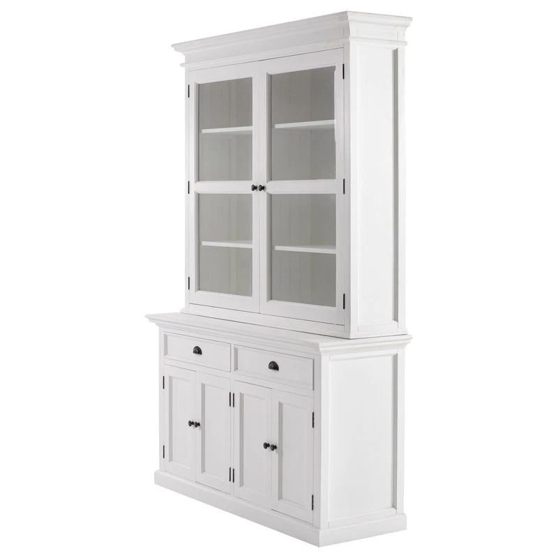 HomeRoots Furniture Classic White Glass Display Hutch - Image 2