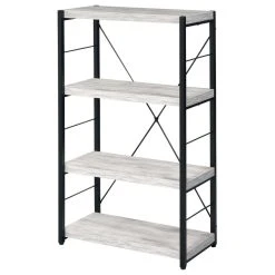 Acme Furniture Acme Jurgen Bookshelf With Antique White And Black 92917