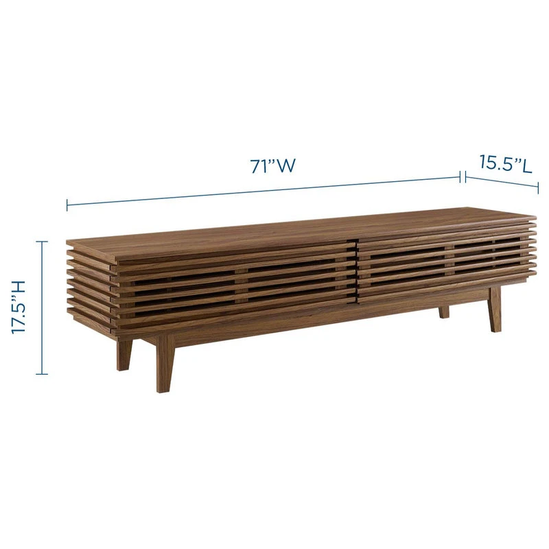Modway Render 71" Tv Stand, Walnut - Image 2