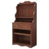 Decor Love Farmhouse Baker's Rack, Unique Curved Design With 2 Drawers, Vintage Walnut