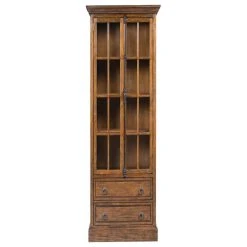 Crestview Collection Hawthorne Estate 2 Drawer 2 Glass Door Curio Cabinet
