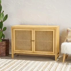 GDFStudio Viola Boho Handcrafted 2 Door Mango Wood Cabinet With Wicker Caning -NovaSolo Shop a1e10121037d82cc 0199 w800 h800 b0 p0