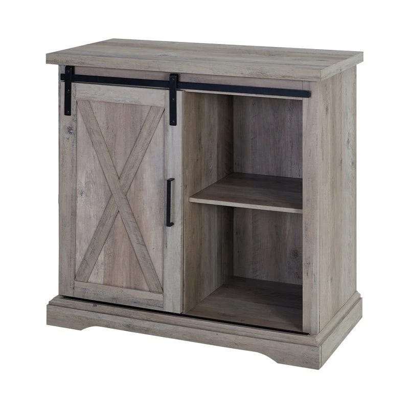 Walker Edison 32" Rustic Farmhouse Buffet Accent Cabinet - Gray Wash - Image 4