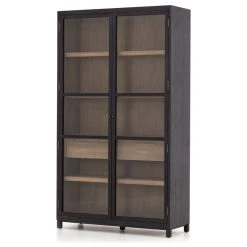 Four Hands Millie Cabinet-Drifted Black/Drifted Oak