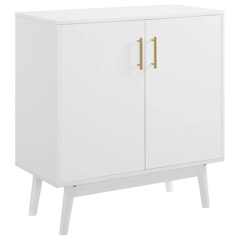 Walker Edison Bella 30" Mid Century Modern Accent Cabinet - White 1 Walker Edison Bella 30" Mid Century Modern Accent Cabinet - White