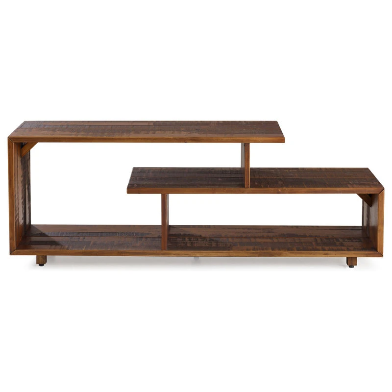 Walker Edison 60" Rustic Solid Wood TV Stand Console Entertainment Center, Amber - Image 3