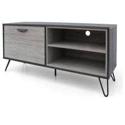 GDFStudio GDF Studio Vivian Mid-Century Modern Two-Toned TV Stand With Hairpin Legs, Model A