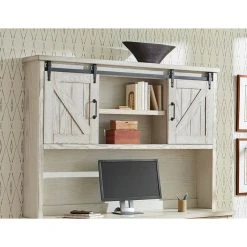 Martin Furniture Avondale Wood Hutch With Wood Doors Fully Assembled, White