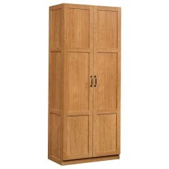 Anzy Storage Cabinet And Highland Oak Finish
