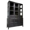 Noir Colonial Hand Rubbed Black Hutch GARM119HB