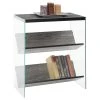 Convenience Concepts Soho Weathered Gray And Glass Bookcase R4-0178