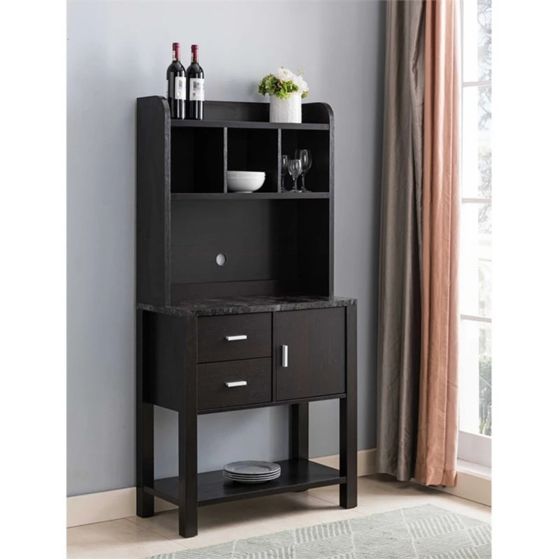 Smart Home Furniture 2-Drawer Wood Baker's Cabinet In Red Cocoa/Black - Image 2