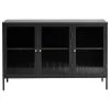 Unique Furniture U3-Door Contemporary Glass & Metal Sideboard In Black