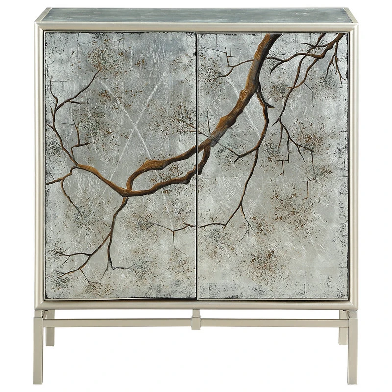 Coast To Coast Imports, LLC Silvermist Winter Forest 2-Door Cabinet - Image 4
