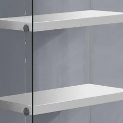 Monarch Modern Tempered Glass Bookshelf With White And Clear Finish I 3289 -NovaSolo Shop ad5117e6026ad586 5143 w800 h800 b0 p0