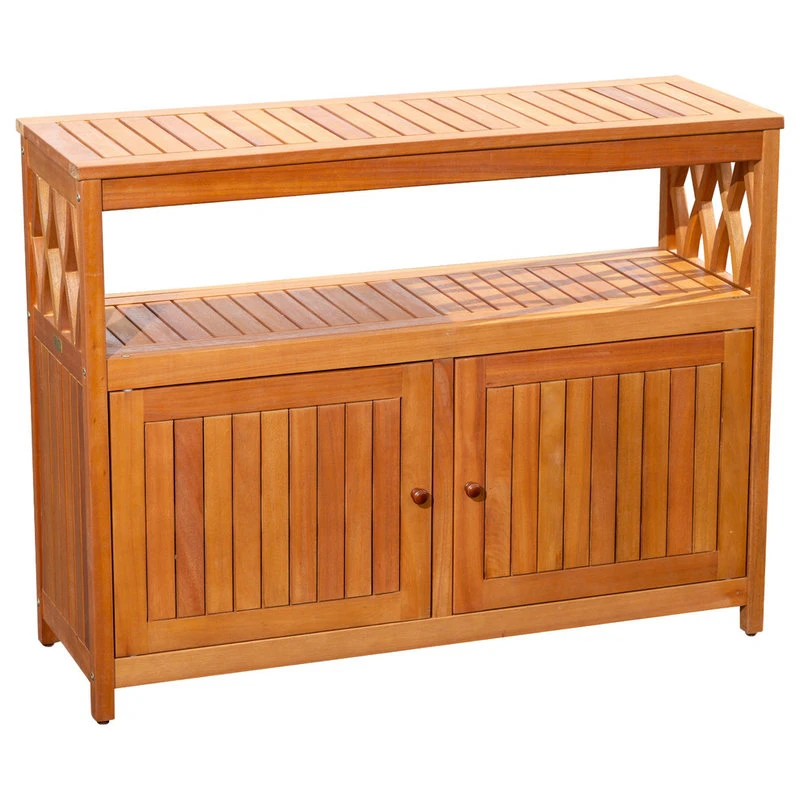 DTY Outdoor Living Longs Peak Eucalyptus Sideboard, Natural Oil 1 DTY Outdoor Living Longs Peak Eucalyptus Sideboard, Natural Oil
