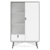 Tvilum 1 Drawer China Cabinet With 1 Door & 1 Glass Door White Matte/Black