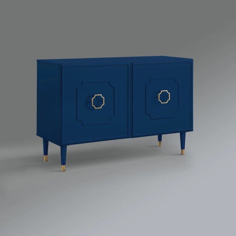 Inspired Home Nohea Sideboard, 2 Doors, Navy 7 Inspired Home Nohea Sideboard, 2 Doors, Navy - Image 7
