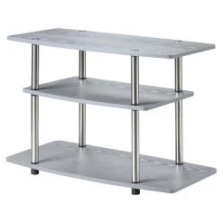 Convenience Concepts Designs2Go 32" Three-Tier TV Stand In Gray Wood Finish
