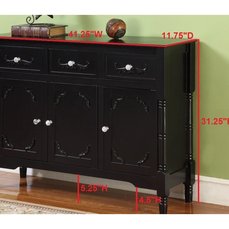 Pilaster Designs Wood Console Sideboard Table With Drawers And Storage, Cherry 4 Pilaster Designs Wood Console Sideboard Table With Drawers And Storage, Cherry - Image 4