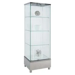 Chintaly Imports Glass Curio, Stainless Steel