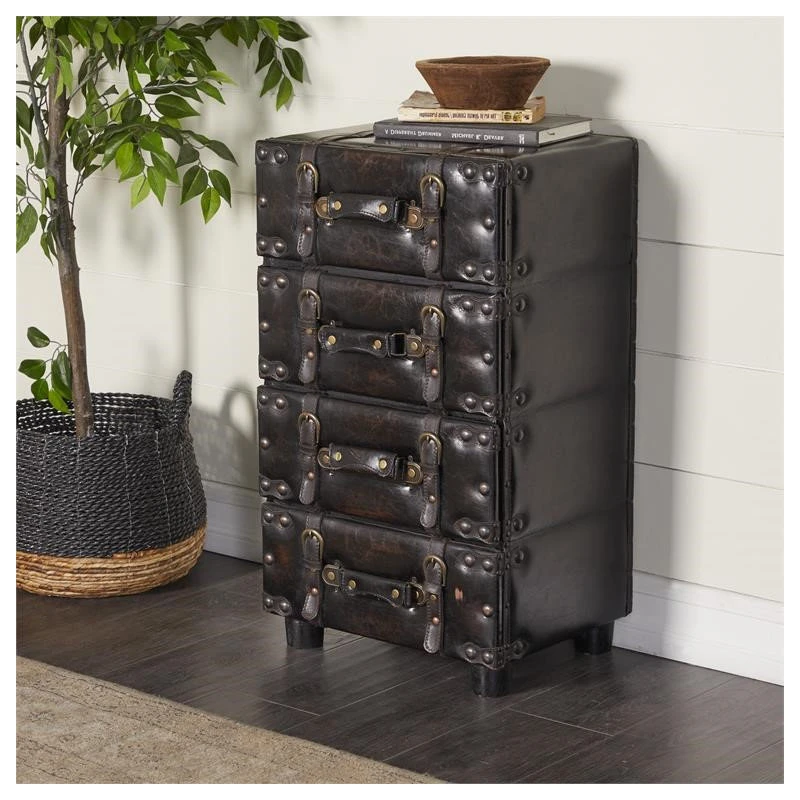 Urban Designs, Casa Cortes Urban Designs Hamilton Wood And Leather Side Chest 3 Urban Designs, Casa Cortes Urban Designs Hamilton Wood And Leather Side Chest - Image 3