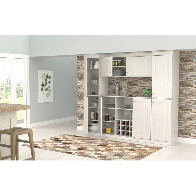 Inval America Inval Shaker Style 4 Piece Buffet And Slim Pantry In Washed Oak Engineered Wood 3 Inval America Inval Shaker Style 4 Piece Buffet And Slim Pantry In Washed Oak Engineered Wood - Image 3