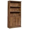 Sauder Misc Storage 3-Shelf 2-Door Tall Wood Bookcase In Vintage Oak