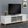 Monarch Tv Stand 71 Inch Console Living Room Bedroom Laminate White