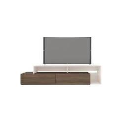 Nexera 112040 Tonik TV Stand 72-inch Walnut & White