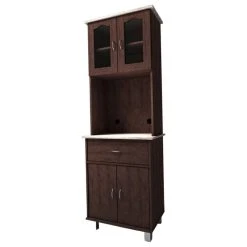Pemberly Row Kitchen Cabinet In Chocolate Gray