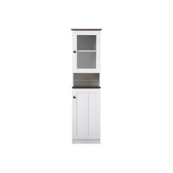 Baxton Studio Lauren Buffet And Hutch Kitchen Cabinet - White, Wenge