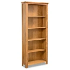 Vida XL International B.V. VidaXL Solid Oak Wood 5-Tier Bookcase Book Shelves Cabinets Display Shelf