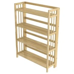 Stony Edge Folding Bookcase, 4 Shelves, 32", Natural