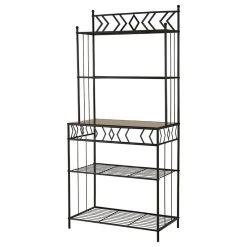 Pilaster Designs Mason Metal 5-Tier Baker's Rack, Black
