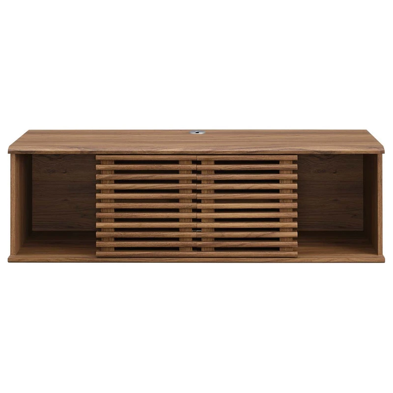 LexMod Render 46" Wall-Mount Media Console TV Stand, Walnut 5 LexMod Render 46" Wall-Mount Media Console TV Stand, Walnut - Image 5