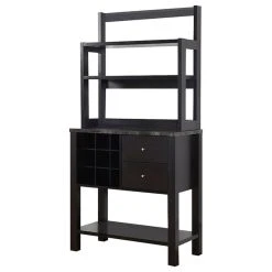 Smart Home Furniture 3-Shelf Contemporary Wood Baker's Cabinet In Red Cocoa